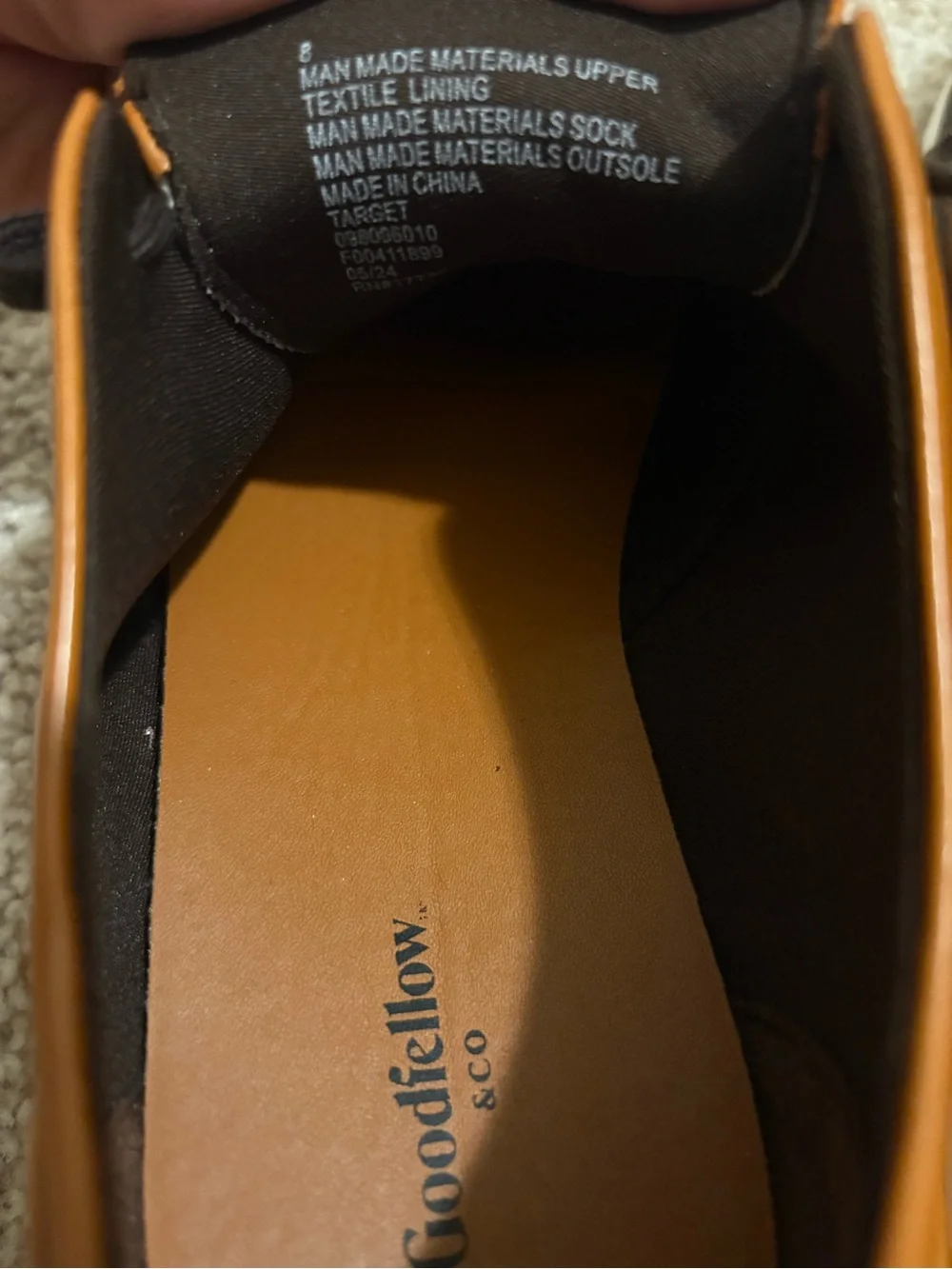 Goodfellow & Co Tan Leather Derby-Style Lace-Up Shoes